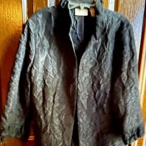 Black Silk-like Crinkle Jacket